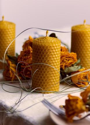 Великий оригінальний набір медових свічок з вощини гіпоалергенний(9шт)3 фото