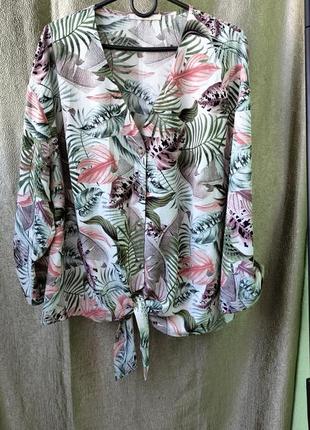 Рубашка, блуза в тропический принт george1 фото