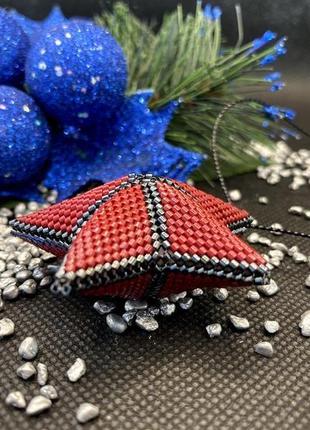Красный новогодний декор, красная звезда - игрушка на рождественскую елку4 фото
