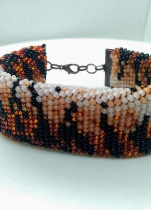 Браслет з бісеру тигрик 7