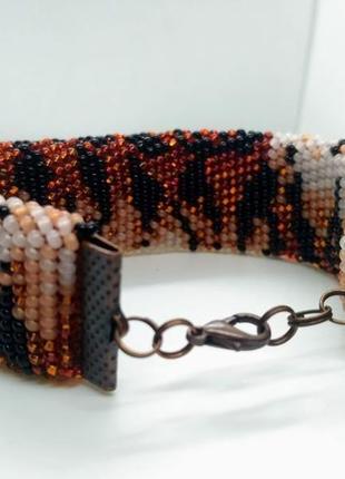 Браслет з бісеру тигрик 2