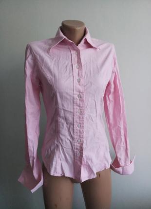 Красивая зефирная розовая рубашка супер качества