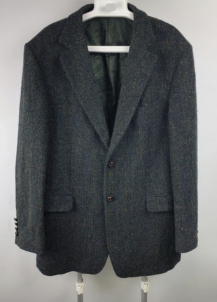 Шерстяной твидовый пиджак жакет harris tweed marks &amp; spencer