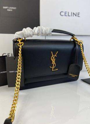 Женская кожаная сумка ysl sunset, ивсен лоран на плечо1 фото