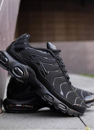 Мужские кроссовки найк аир макс плюс чёрные / nike air max plus tn black7 фото