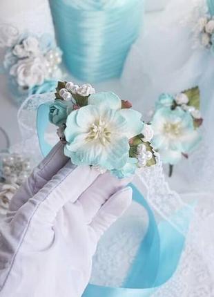 Весільний набір у блакитному кольорі/блакитне весілля/свага в блакитному кольорі2 фото