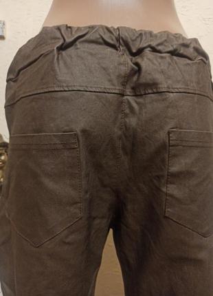 Італійські натуральні під шкіру звужені джинси та плетений жилет xl5 фото