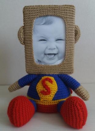 Фоторамка супермен м'яка іграшка оригінальний подарунок декор1 фото