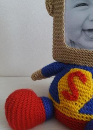Фоторамка супермен м'яка іграшка оригінальний подарунок декор5 фото