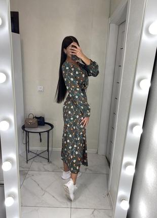 Нова сатинова сукня міді смарагдового кольору3 фото