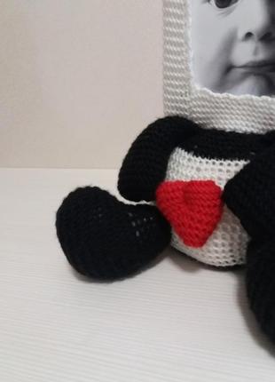 Фоторамка панда в'язана іграшка оригінальний подарунок декор день св. валентина2 фото