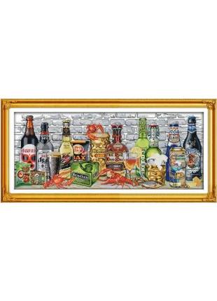 Набір для вишивання за нанесеною на канву схемою "wine 2". aida 14ct printed, 77*36 см