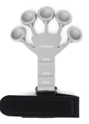 Профессиональный эспандер для пальцев и запястья 10,5х11,5 см cornix черно-серый (2000002600152)