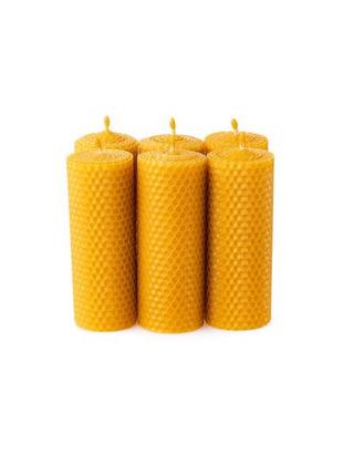Великий еко набрі з жовтих натуральних свічок з вощини з 6 шт