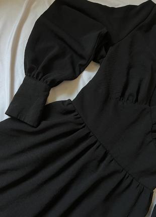 Черное платье миди4 фото