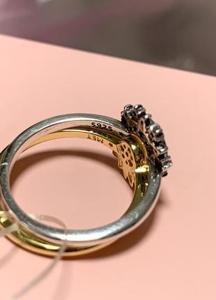 Кольцо пандора серебро 925 золото кольцо pandora «блестящее солнце и луна» кольцо кольцо оригинальное кольцо пандора новая бирка пломба9 фото