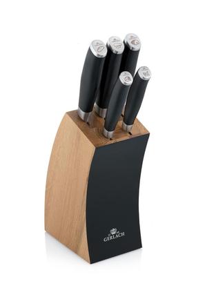 Набор из 5 кухонных ножей и подставки  gerlach черный (2000002669708)