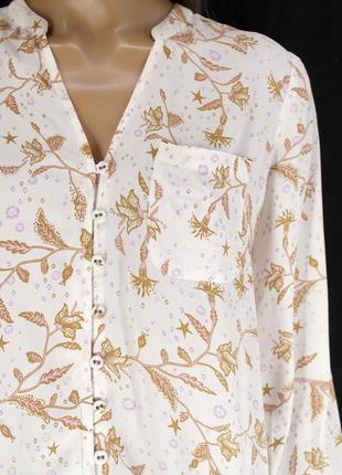 Блузка з ніжним квітковим принтом "white stuff" із віскоза, uk8/eur36.3 фото