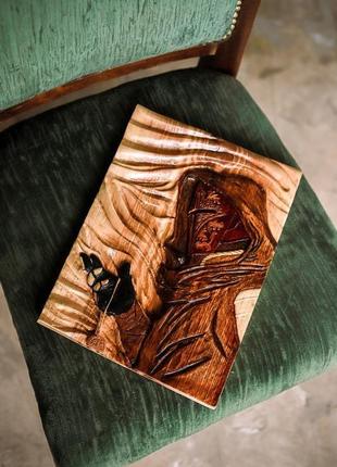 Картина из дерева - хрестоносець (ручна робота)3 фото
