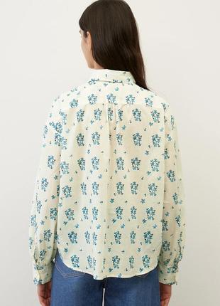 Лёгкая блузка из хлопка "marc o'polo" с нежным цветочным принтом, eur42.7 фото