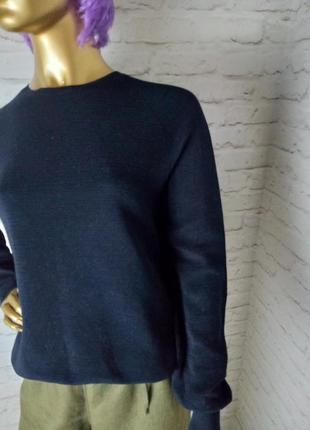 Базовый хлопковый черный свитер джемпер р.10 (м)