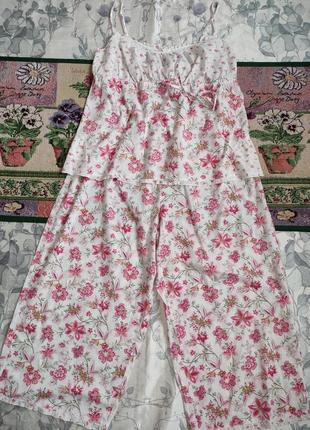 Хлопковая женская пижама в мелкие цветы7 фото