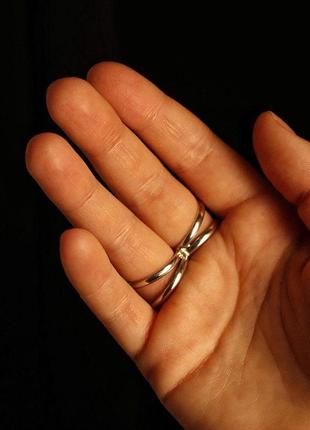 Двойное кольцо с кианитом. серебро3 фото