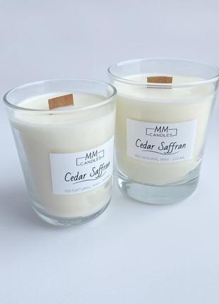 Аромасвічка з соєвого воску “cedar saffran”