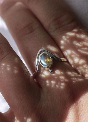 Серебряное кольцо с лабрадором1 фото