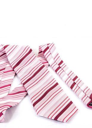 Мужской шелковый галстук (fareshs-92) 150 см schonau & houcken розово-белый (2000001312841)2 фото