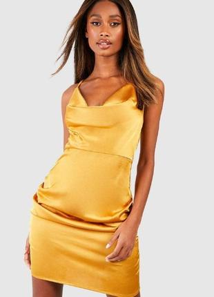 Платье в бельевом стиле желтое boohoo