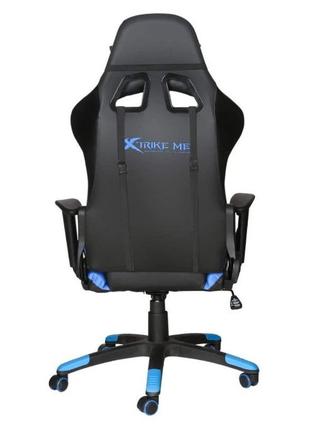 Крісло геймерське ігрове на колесах xtrike me регульоване ергономічне black/blue (gc-905)3 фото