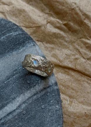 Массивное, серебряное кольцо с фактурой2 фото