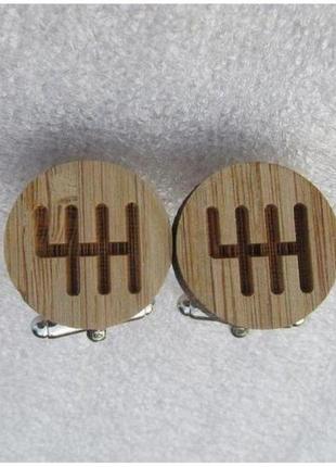 Деревянные запонки коробка передач   handmade серебряно-коричневый (2000000835174)