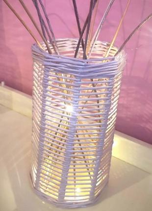 Декоративна ваза ручної роботи з паперової лози7 фото
