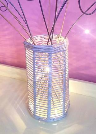 Декоративна ваза ручної роботи з паперової лози3 фото