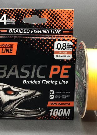 Шнур select basic pe orange 100m 0.12mm 12lb/5.6kg1 фото