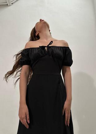 Невероятное женское платье миди с разрезом и эффектным бюстом💔7 фото
