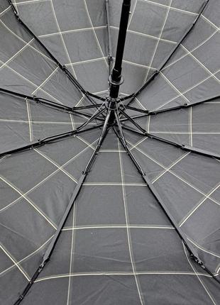 Якісна чоловіча парасолька напівавтомат парасолька темного кольору унісекс5 фото