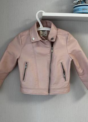 Косуха куртка весенняя на девочку пудра розовая1 фото