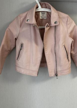 Косуха куртка весняна на дівчинку пудра рожева6 фото