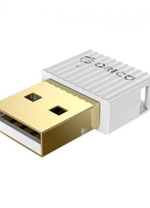 Bluetooth-адаптер orico usb bluetooth 5.0 приймач-передавач для комп'ютера, ноутбука white (orico-bta-508-wh-bp)