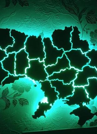 Карта україни на стіну з підсвіткою по областях4 фото