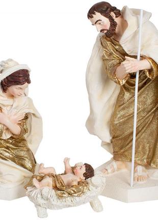 Різдвяна композиція "вертеп" набір 3 фігури 42 см bonadi (2000002649328)