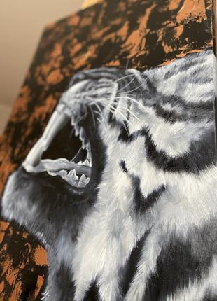 Картина маслом «тигр», картина акрилом, картина ручной работы, интерьерная картина3 фото