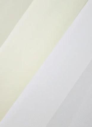 Комплект штор (4х2,7м. + 2шт. 1,5x2,7м) "компаньйон" шифон. колір бежевий з білим5 фото