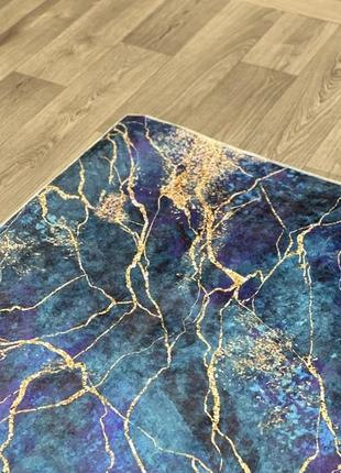 Універсальний килим 0.5x0.8м на гумовій основі digital bamboo синій мармур а1119 фото