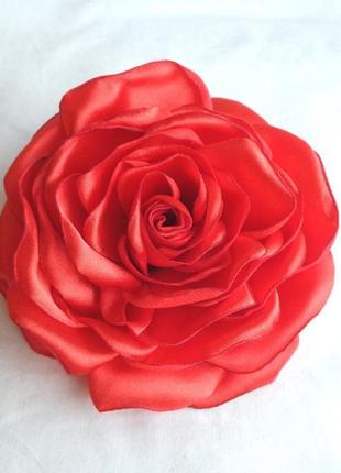 Брошка з тканини квіти "червоні троянди і гвоздики"6 фото