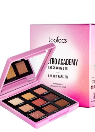 Палітра тіней для повік maestro academy eyeshadow bar 9 відтінків no 001 no 003 cherry passion topface