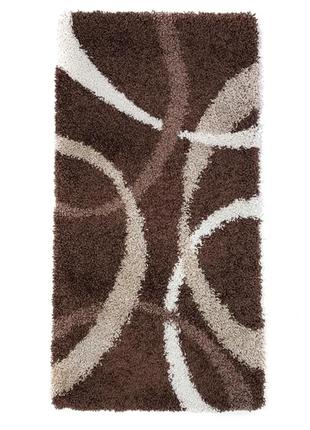 Ковер с длинным ворсом 1,2x1,8 м super lux shaggy dark brown 7368a